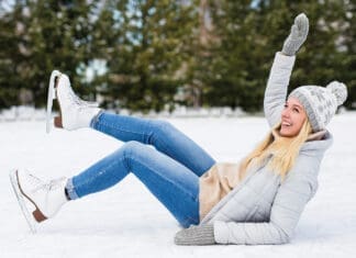 A Pastor’s Ponderings: Embarrassed Young Woman Falling Down While Ice Skating At Winter Rink