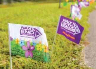 Walk Aims at Alzheimer’s Cure Alz Walk Flags